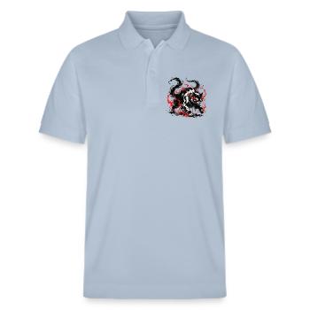Nekomata Wild – Sumi-e Zweischwänzige Katzen-Yokai - Stanley/Stella Unisex Bio-Poloshirt PREPSTER - sky Blue - Vorne - Roxy (174cm) & Andy (188cm)