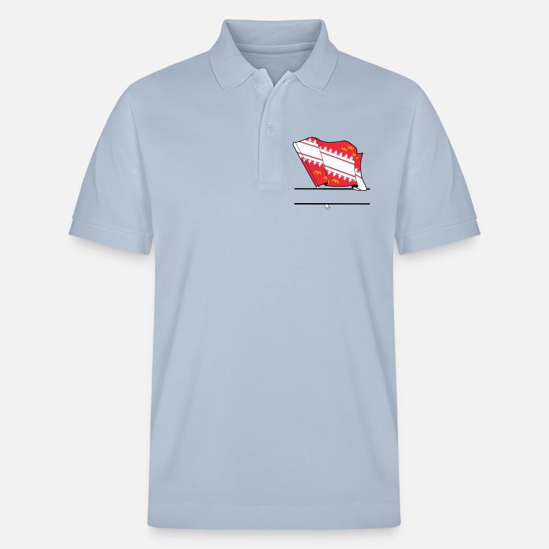 Drapeau d’Alsace avec boîte de texte - Polo PREPSTER bio Stanley/Stella Unisexe - bleu ciel