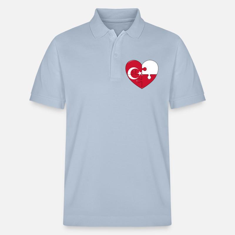 Puzzleherz Flaggenfusion - Stanley/Stella Unisex Bio-Poloshirt PREPSTER - sky Blue