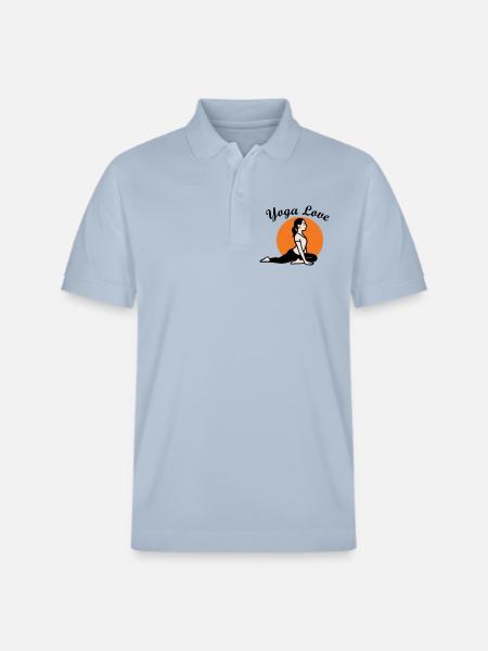Yoga Love - Stanley/Stella Unisex Bio-Poloshirt PREPSTER - sky Blue
