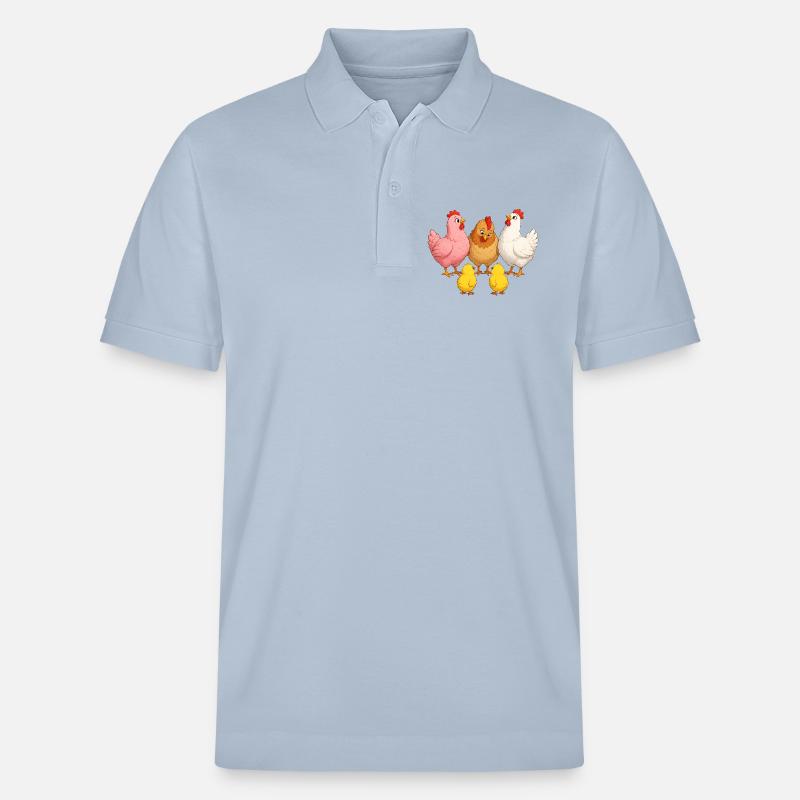 Poules avec poussins - Polo PREPSTER bio Stanley/Stella Unisexe - bleu ciel
