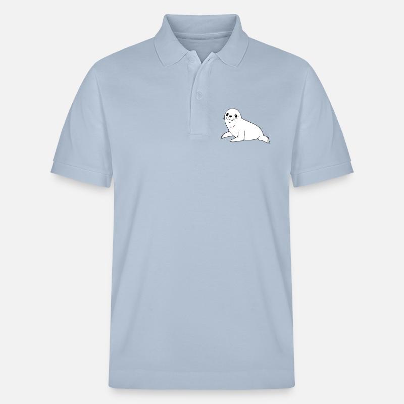 Robbe Seehund Robben Seehunde - Stanley/Stella Unisex Bio-Poloshirt PREPSTER - sky Blue
