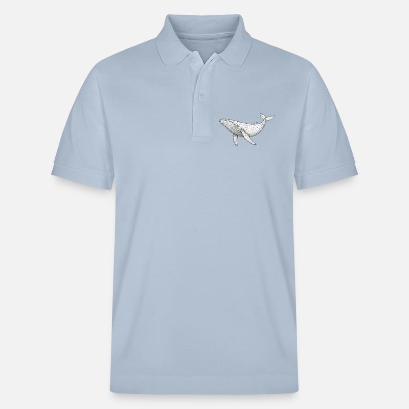 Polygone géométrique de la baleine - Polo PREPSTER bio Stanley/Stella Unisexe - bleu ciel