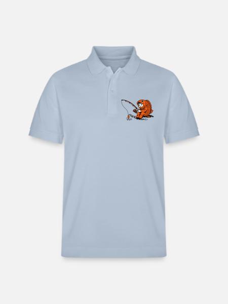 Junge im Fischkostüm angelt - Stanley/Stella Unisex Bio-Poloshirt PREPSTER - sky Blue