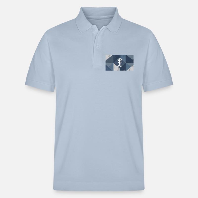 Geometric Blue Element Pattern - Stanley/Stella Unisex Organic Polo Shirt PREPSTER - sky blue