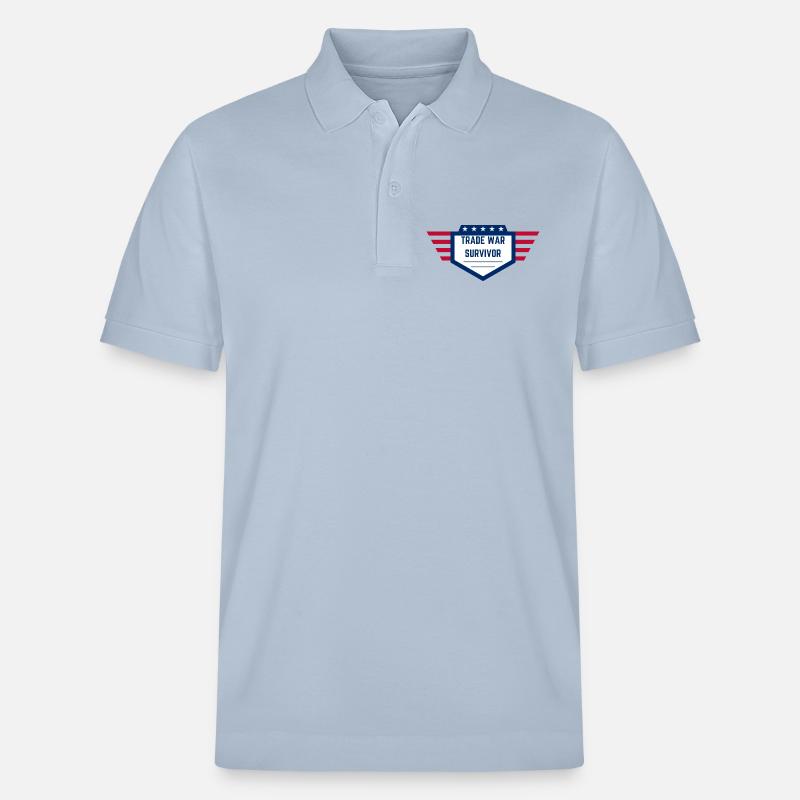 Trade War Survivor - US Edition - Stanley/Stella Unisex Bio-Poloshirt PREPSTER - sky Blue