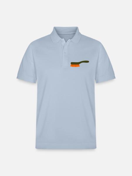 Mushroom Brush Tool Collector - Stanley/Stella Unisex Organic Polo Shirt PREPSTER - sky blue