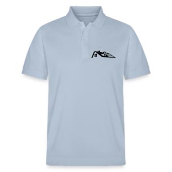 Modernes Dachdesign – Dachgaube mit Sonnenkollektoren - Stanley/Stella Unisex Bio-Poloshirt PREPSTER - sky Blue - Vorne - Roxy (174cm) & Andy (188cm)