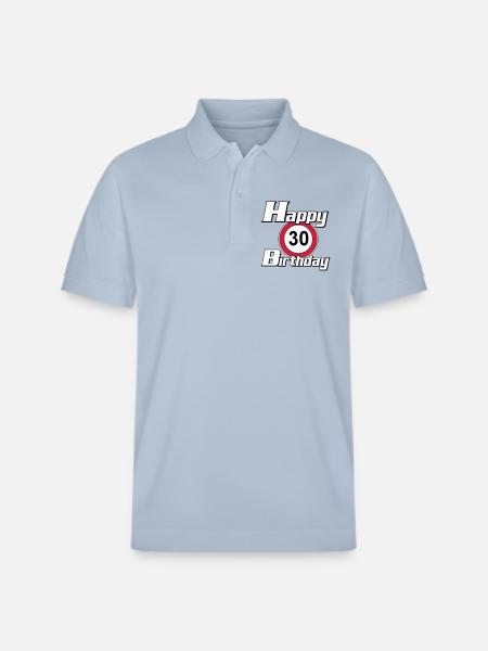 30.Birthday , Happy Birthday 30 (25) - Stanley/Stella Unisex Organic Polo Shirt PREPSTER - sky blue