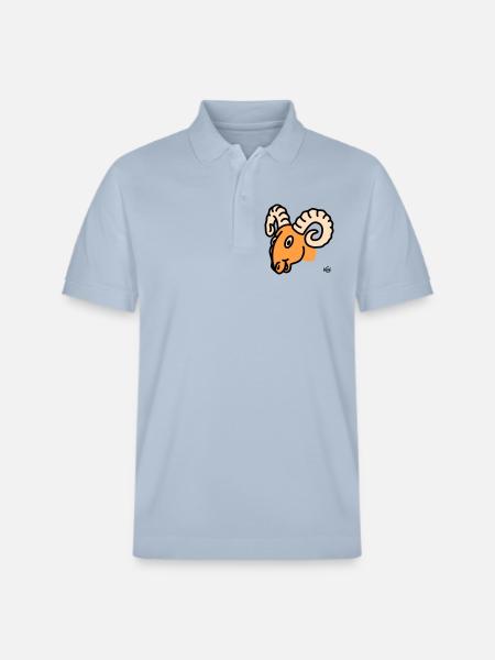 Aries large - Stanley/Stella Unisex Organic Polo Shirt PREPSTER - sky blue