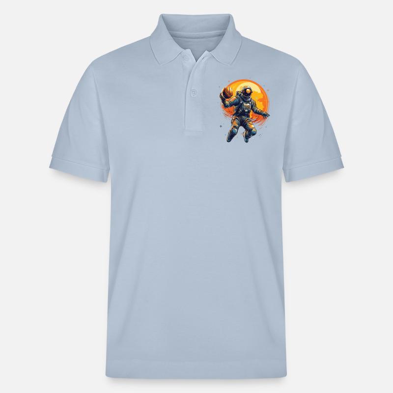 Astronaute basketteur dans l’espace - Polo PREPSTER bio Stanley/Stella Unisexe - bleu ciel
