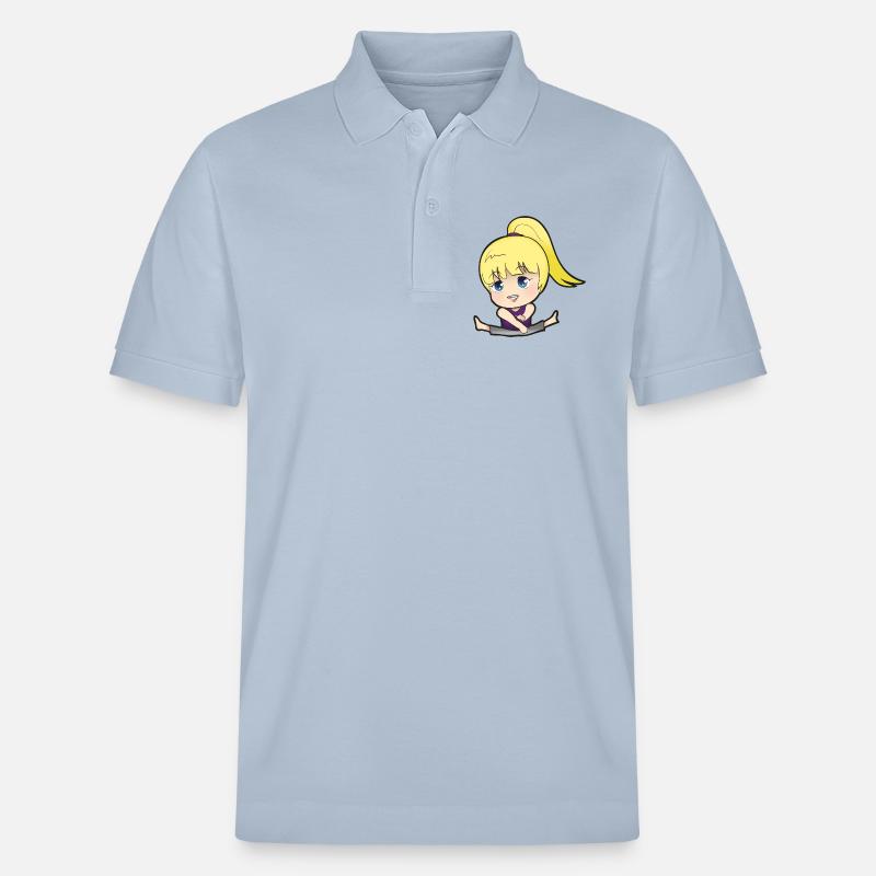 Chibi Anime Manga Splitkick - Stanley/Stella Unisex Bio-Poloshirt PREPSTER - sky Blue