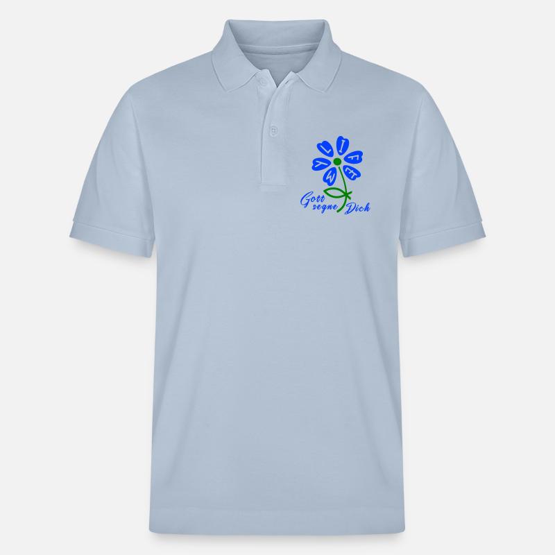 God bless you - Stanley/Stella Unisex Organic Polo Shirt PREPSTER - sky blue