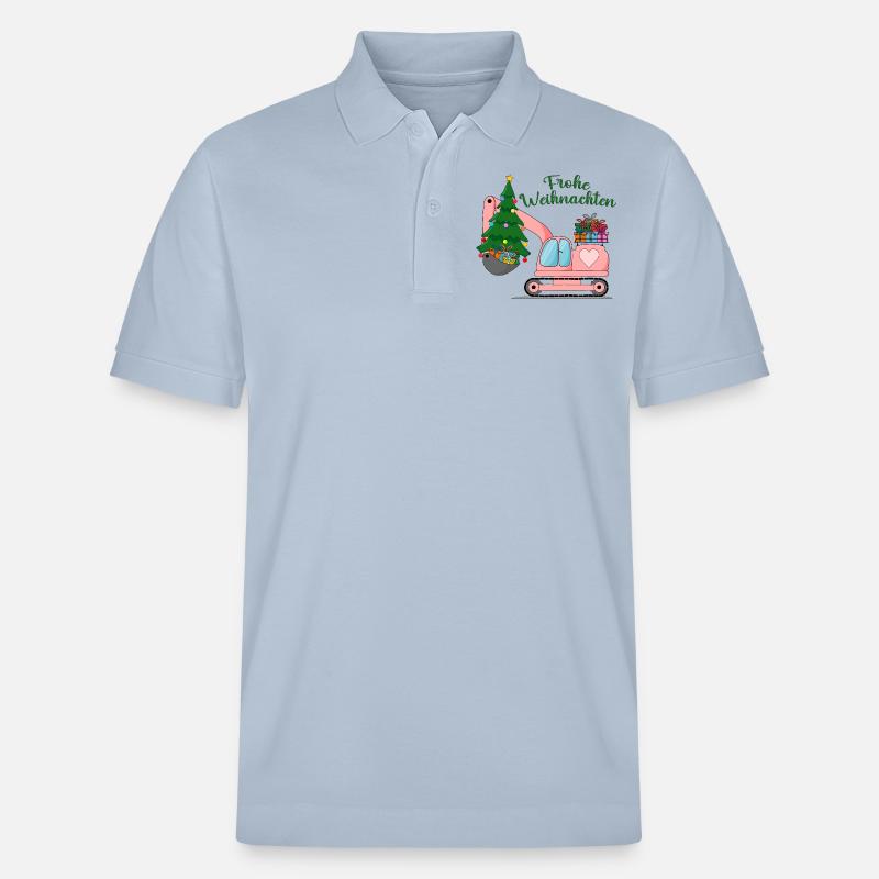Excavatrice Joyeux Noël Rose - Polo PREPSTER bio Stanley/Stella Unisexe - bleu ciel