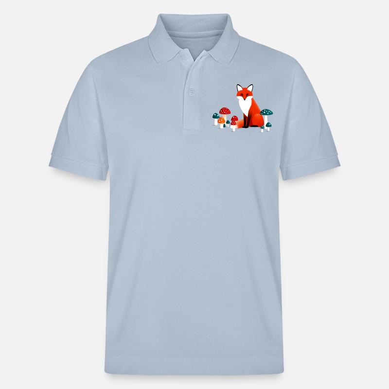 Renard aux champignons - Polo PREPSTER bio Stanley/Stella Unisexe - bleu ciel