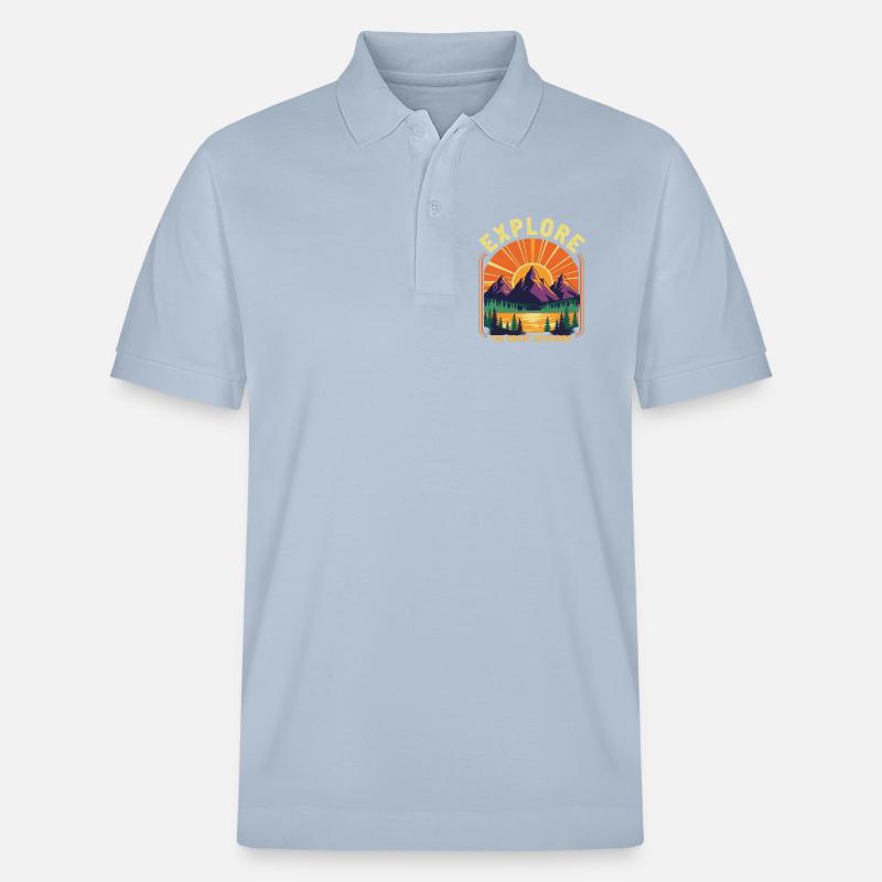 Explore the great outdoors - Stanley/Stella Unisex Bio-Poloshirt PREPSTER - sky Blue