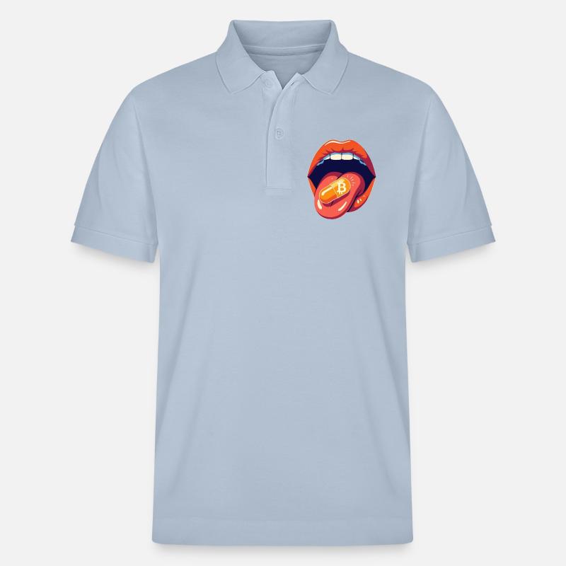 bitcoin orangepill basic - Stanley/Stella Unisex Bio-Poloshirt PREPSTER - sky Blue