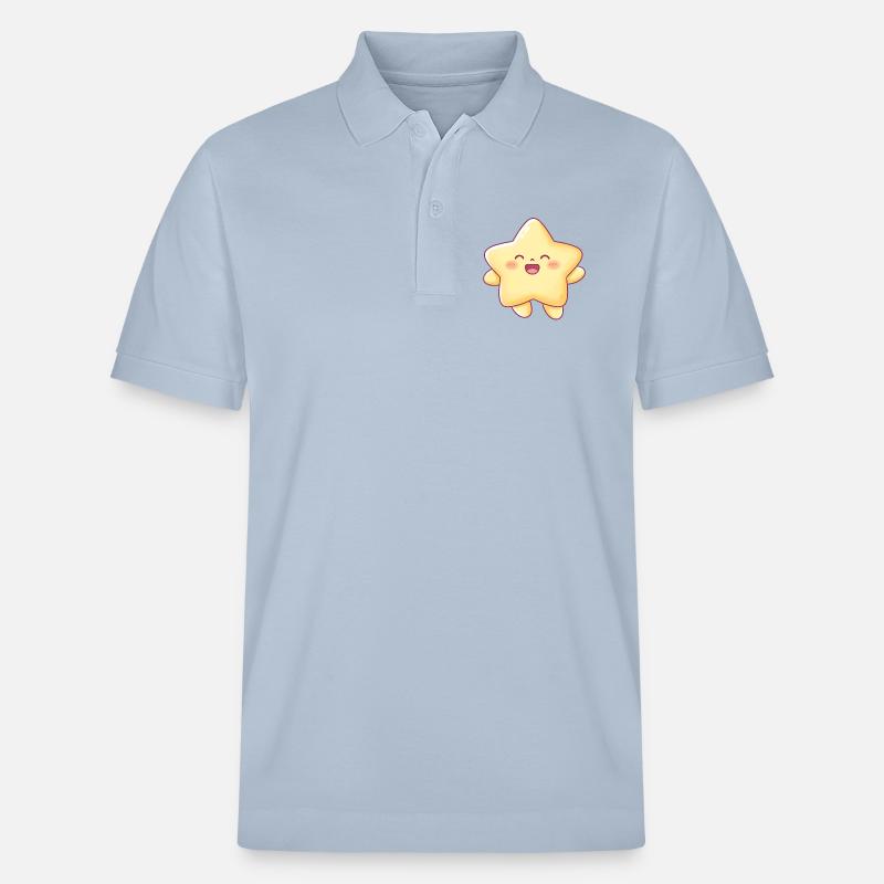 Kawaii Sternchen Lächeln Stern Kinder - Stanley/Stella Unisex Bio-Poloshirt PREPSTER - sky Blue