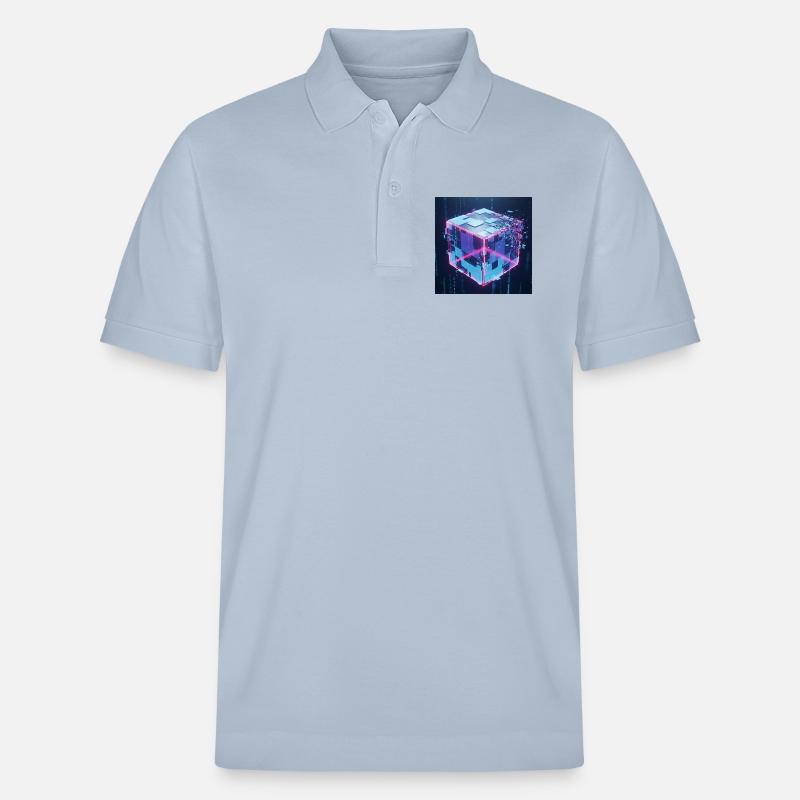 Digitaler Würfel Technologie Digital Cube Tech - Stanley/Stella Unisex Bio-Poloshirt PREPSTER - sky Blue