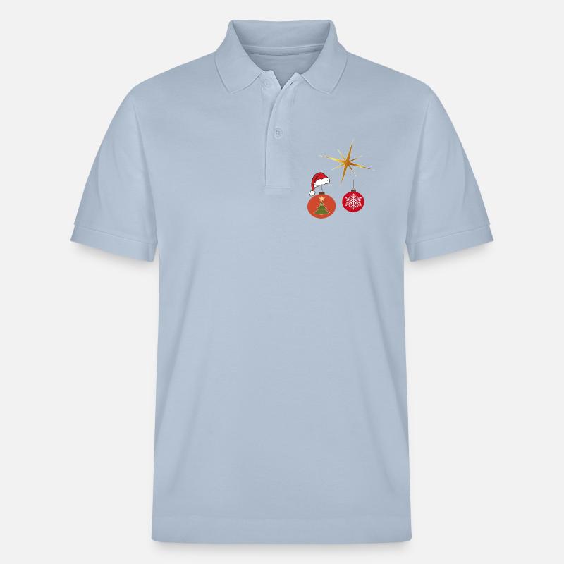 Weihnachtsstern und Weihnachtskugel - Stanley/Stella Unisex Bio-Poloshirt PREPSTER - sky Blue