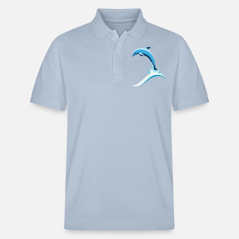 Springender Delfin - Stanley/Stella Unisex Bio-Poloshirt PREPSTER - sky Blue