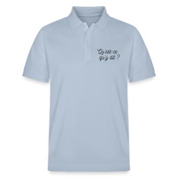 Qu'est-ce qu'y dit ? - Polo PREPSTER bio Stanley/Stella Unisexe - bleu ciel - Devant - Roxy (174cm) & Andy (188cm)