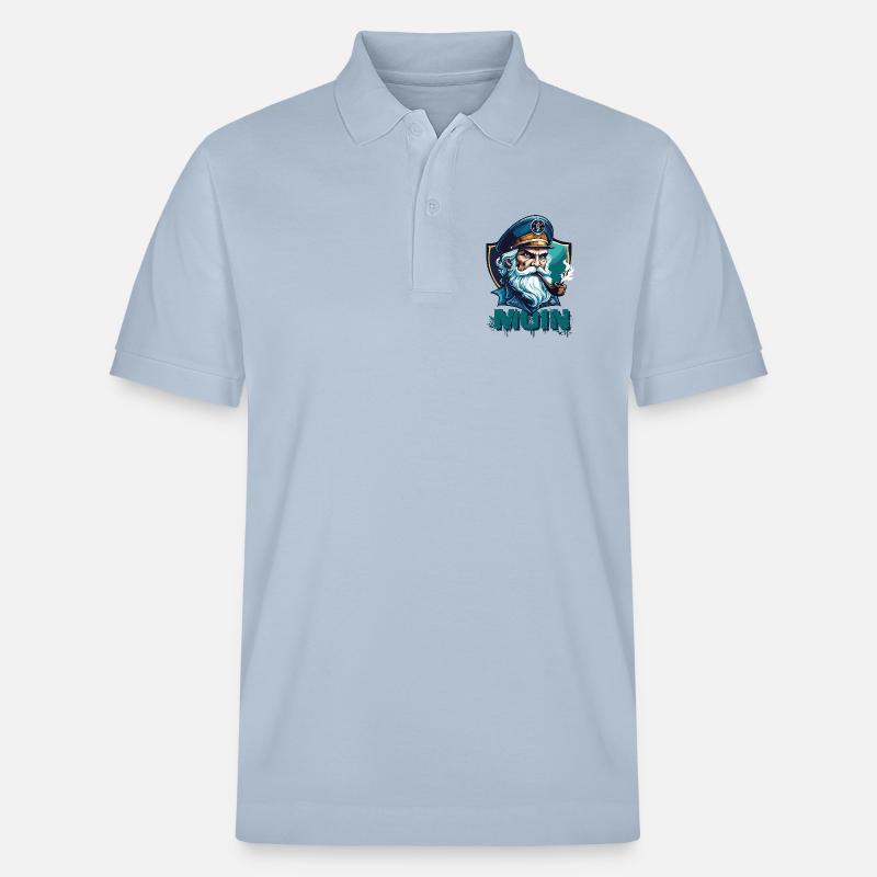 MOIN - Capitaine sinistre avec sifflet - Polo PREPSTER bio Stanley/Stella Unisexe - bleu ciel