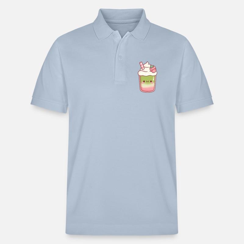 Süßer Eiskaffer Matcha Erdbeer-Latte - Stanley/Stella Unisex Bio-Poloshirt PREPSTER - sky Blue