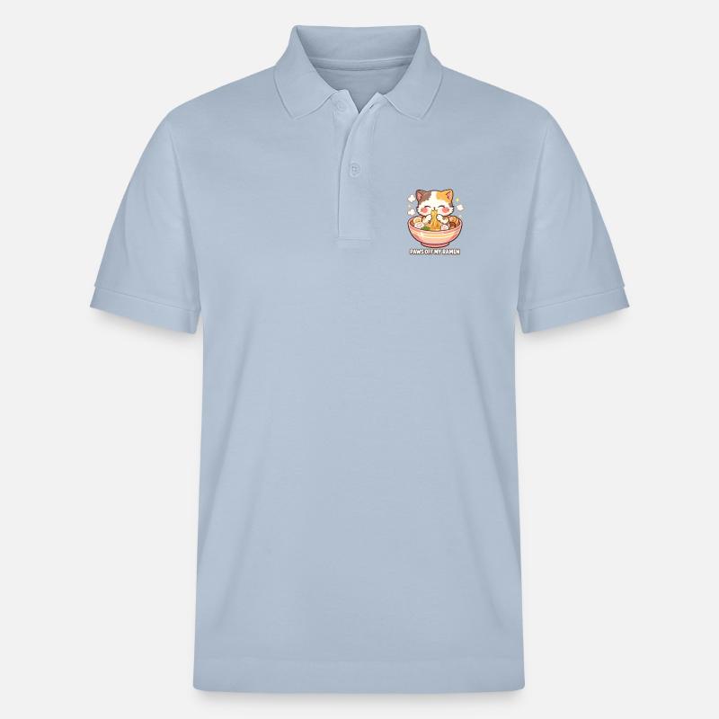 Pfoten weg Ramen Katze - Stanley/Stella Unisex Bio-Poloshirt PREPSTER - sky Blue