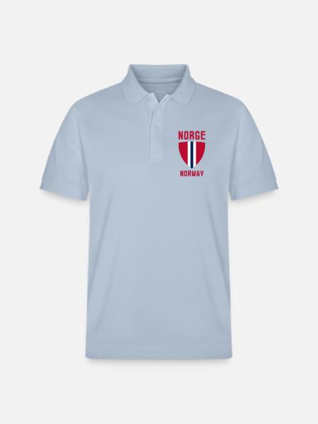 Norge - Norway - Stanley/Stella Unisex Organic Polo Shirt PREPSTER - sky blue