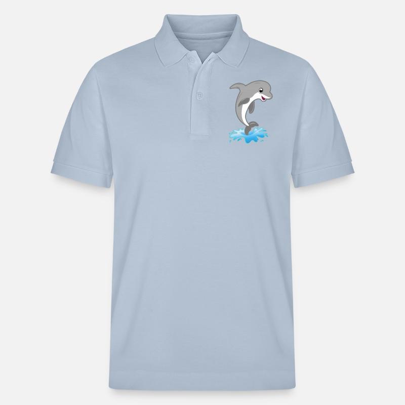 Springender süßer Delfin - Stanley/Stella Unisex Bio-Poloshirt PREPSTER - sky Blue