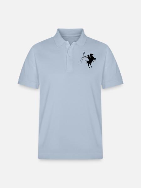 Cowboy auf Pferd - Stanley/Stella Unisex Bio-Poloshirt PREPSTER - sky Blue