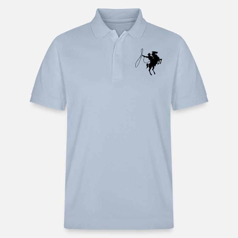 Cowboy auf Pferd - Stanley/Stella Unisex Bio-Poloshirt PREPSTER - sky Blue