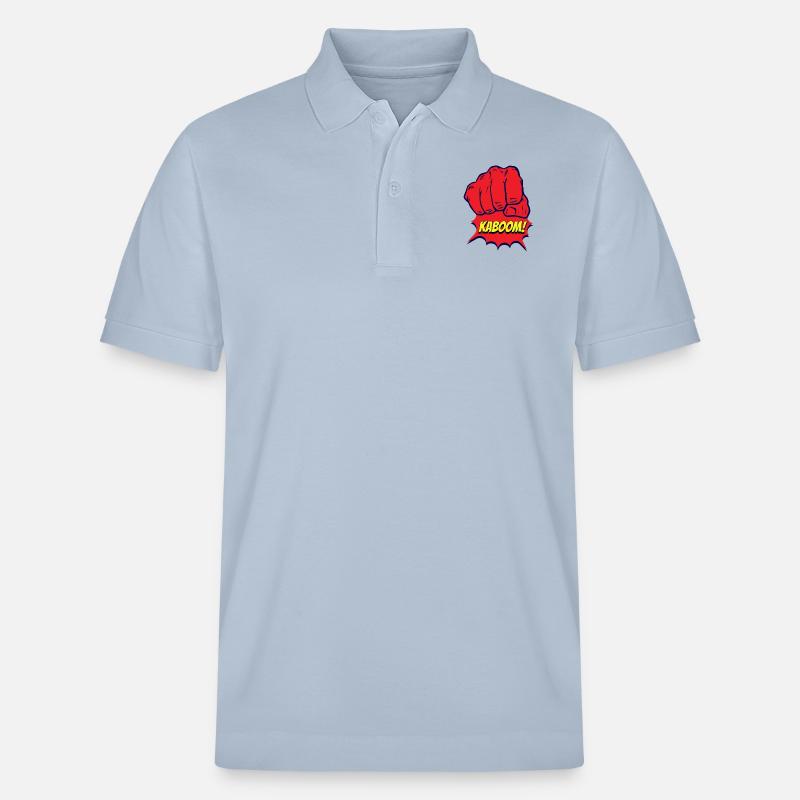 Rote und starke Faust, Kaboom - Stanley/Stella Unisex Bio-Poloshirt PREPSTER - sky Blue