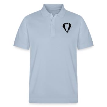 EVG - Témoin du marié - Visuel du costume - Polo PREPSTER bio Stanley/Stella Unisexe - bleu ciel - Devant - Roxy (174cm) & Andy (188cm)
