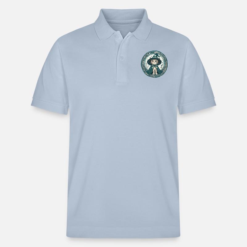 Chat Wizard Kitty - Polo PREPSTER bio Stanley/Stella Unisexe - bleu ciel