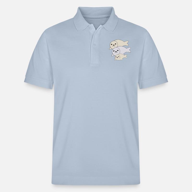 robbe vater mutter kind - Stanley/Stella Unisex Bio-Poloshirt PREPSTER - sky Blue