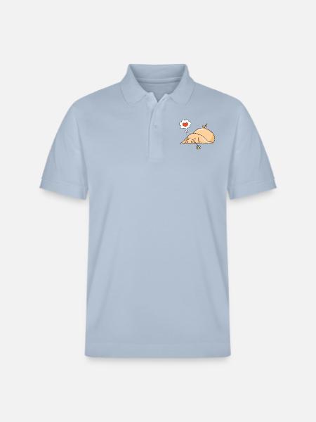 Pig in love - Stanley/Stella Unisex Organic Polo Shirt PREPSTER - sky blue