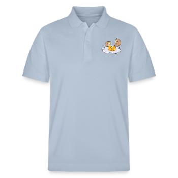 Spiegelei Ei Egg - Stanley/Stella Unisex Bio-Poloshirt PREPSTER - sky Blue - Vorne - Roxy (174cm) & Andy (188cm)