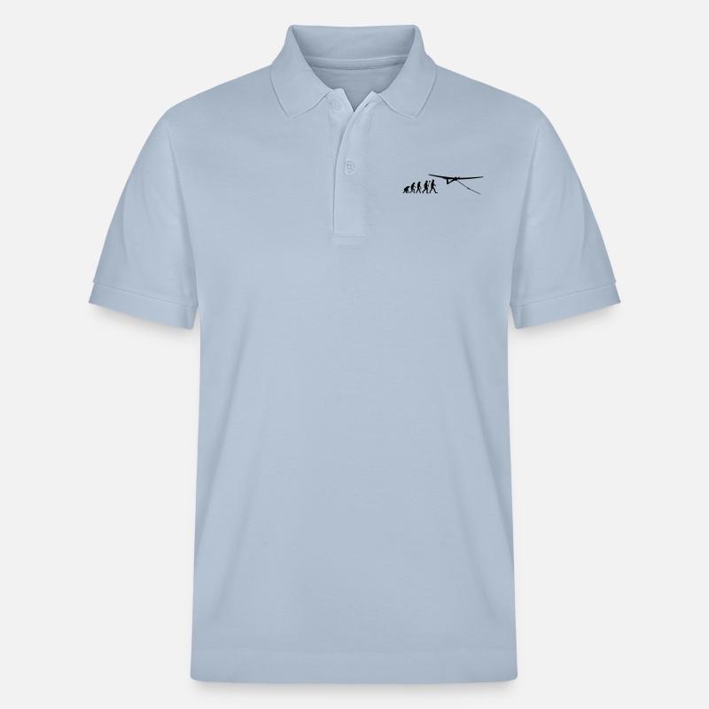 evolution gliding glider pilot - Stanley/Stella Unisex Organic Polo Shirt PREPSTER - sky blue