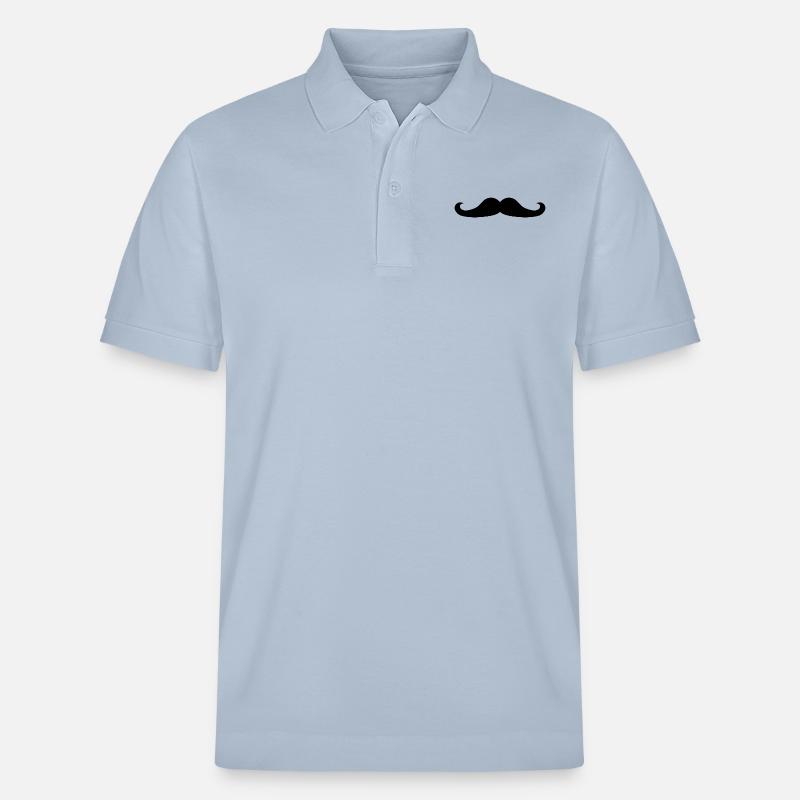 schwarzer Schnurrbart - Stanley/Stella Unisex Bio-Poloshirt PREPSTER - sky Blue