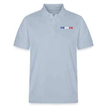 France - Stanley/Stella Unisex Bio-Poloshirt PREPSTER - sky Blue - Vorne - Roxy (174cm) & Andy (188cm)