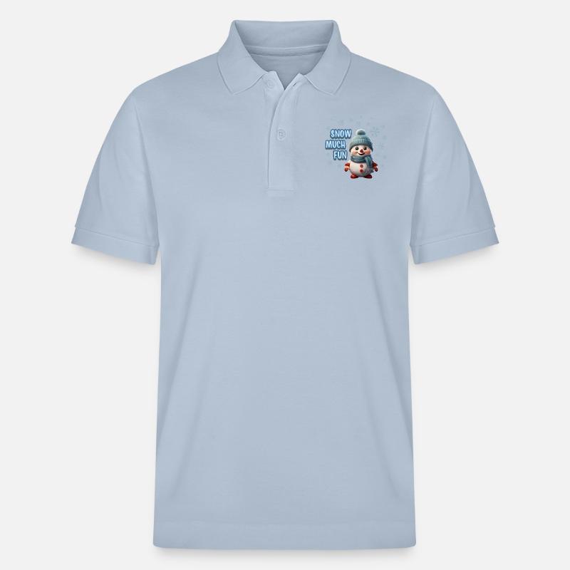 SNOW MUCH FUN - Cute Snowman - Stanley/Stella Unisex Organic Polo Shirt PREPSTER - sky blue