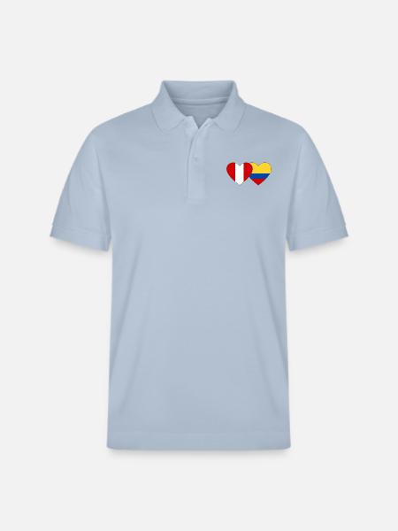 Pérou Colombie Drapeau Coeur - Polo PREPSTER bio Stanley/Stella Unisexe - bleu ciel