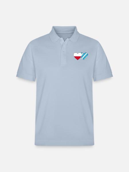 Pologne Bavière Drapeau Coeur - Polo PREPSTER bio Stanley/Stella Unisexe - bleu ciel