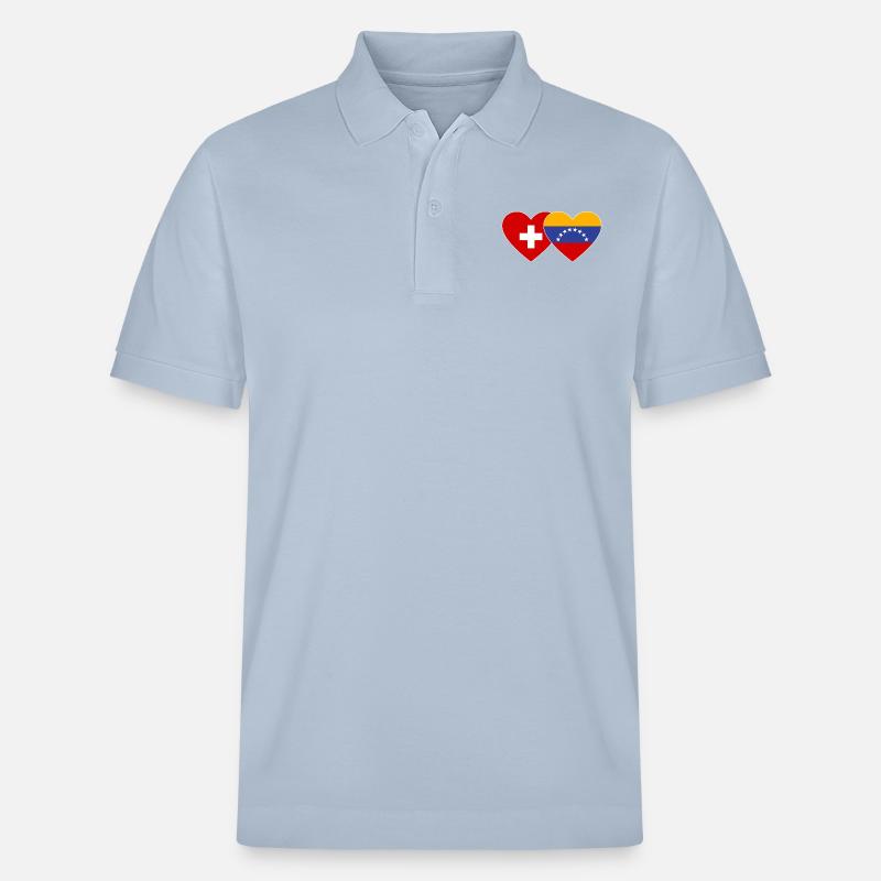 Suisse Venezuela Drapeau Coeur - Polo PREPSTER bio Stanley/Stella Unisexe - bleu ciel