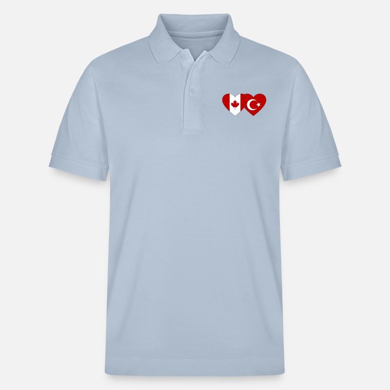 Canada Dinde Drapeau Coeur - Polo PREPSTER bio Stanley/Stella Unisexe - bleu ciel