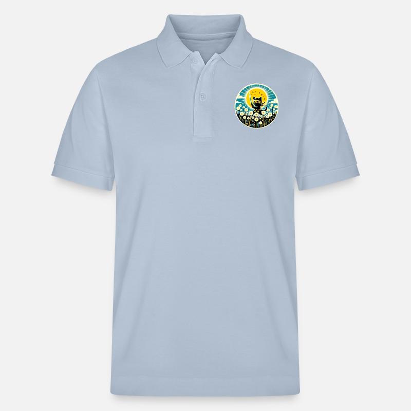 Löwenzahn Ninja Katze - Stanley/Stella Unisex Bio-Poloshirt PREPSTER - sky Blue