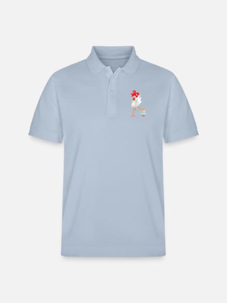 Easter rooster - Stanley/Stella Unisex Organic Polo Shirt PREPSTER - sky blue