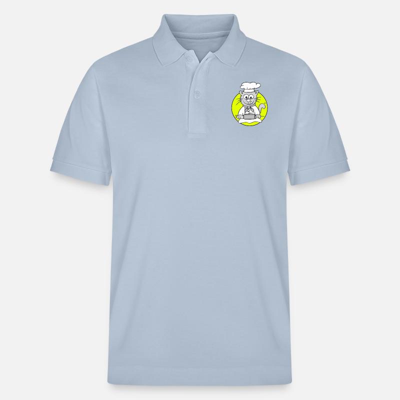 Retro Bäcker-Katze - Beruf Bäcker - Stanley/Stella Unisex Bio-Poloshirt PREPSTER - sky Blue